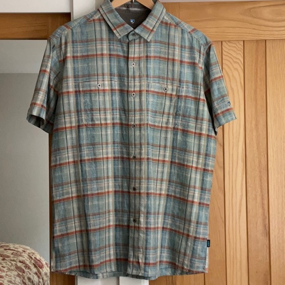 Like NEW Men’s Kühl Skorpio Button up, Linen Cotton Blend Shirt. Size Large - Picture 3 of 13